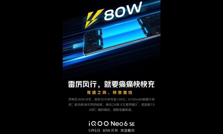 iQoo Neo 6 SE Battery Capacity Revealed Ahead of May 6 Launch