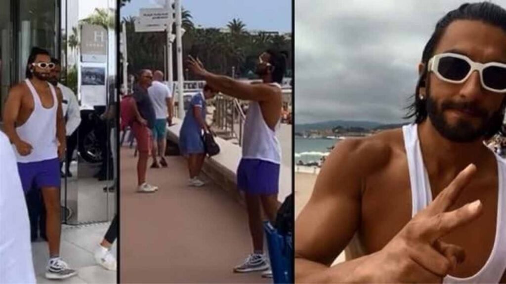 Ranveer, once again in the news due to his looks, is roaming around in Cannes wearing a vest!