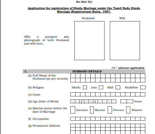 Tamil Nadu Marriage Registration