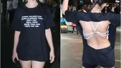 Urfi Javed goes backless in a cut-out oversized T-shirt, shows middle finger to trolls [Watch Video]