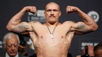 Usyk weighs in 12 pounds lighter than Dubois