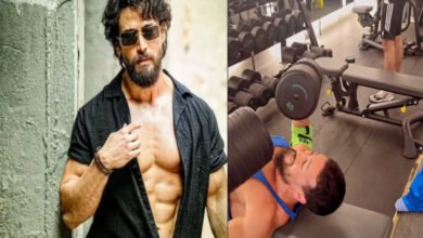 Tiger Shroff worked out in the gym